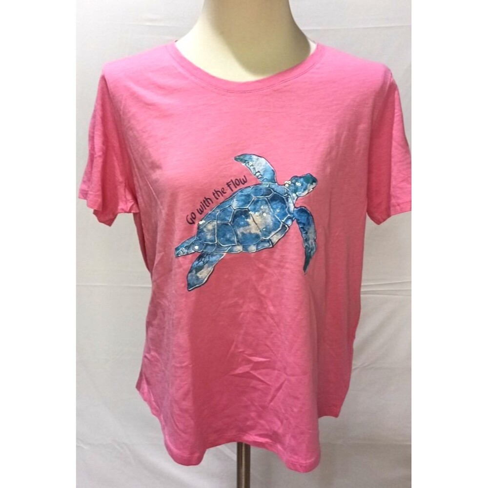 NWT Stella Parker Pink T-shirt Turtle Go with the Flow Size XL-MSRP $28 - Picture 15 of 15